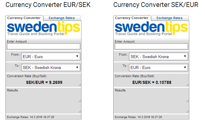 Sweden money converter