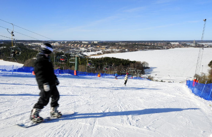 The Flottsbro ski slope in Huddinge, Stockholm