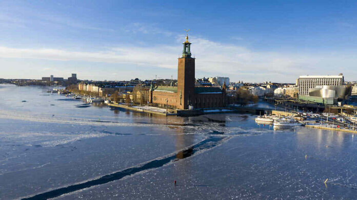 The Stockholm City Hall in winter
